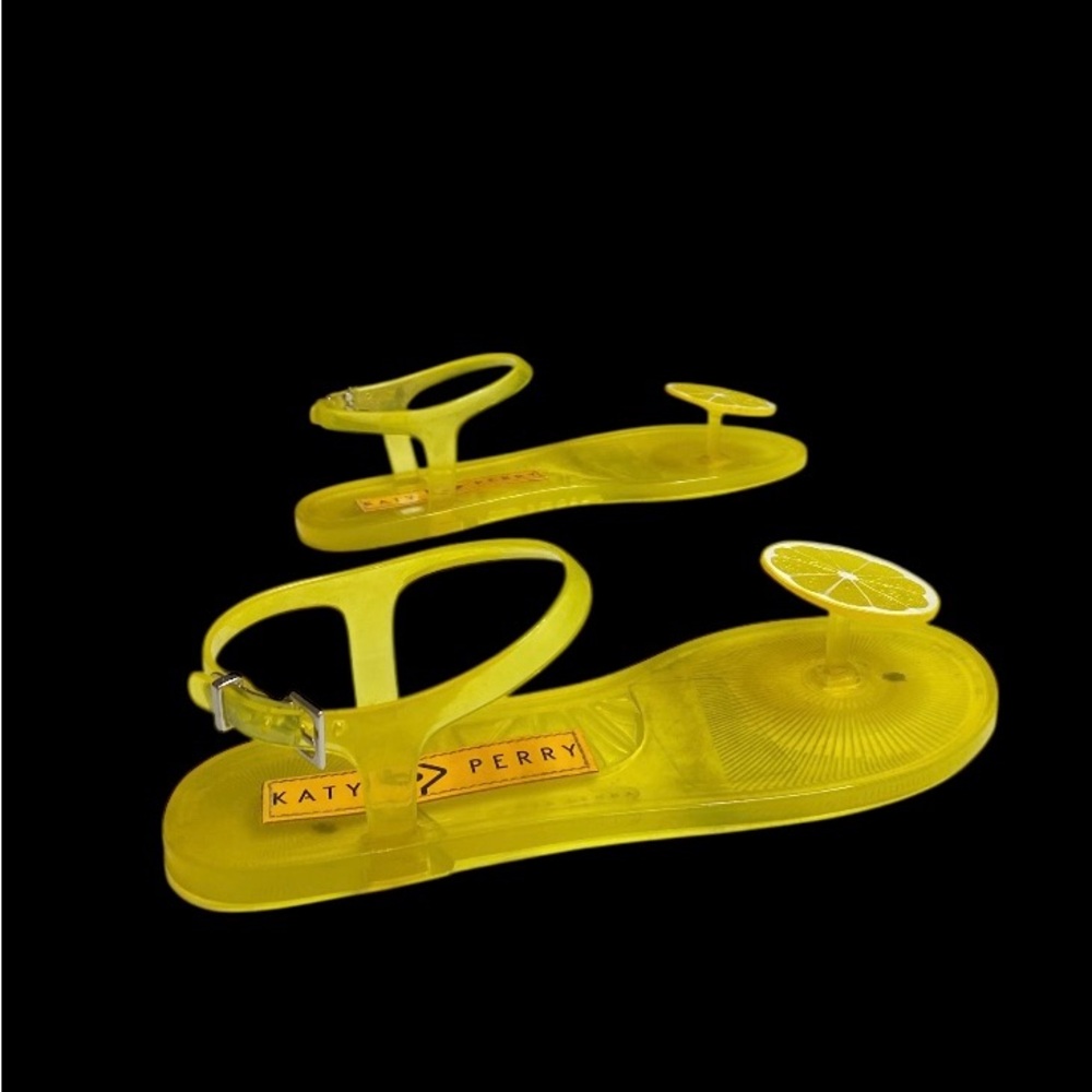 KATY PERRY The Geli Yellow Lemon Slice Scented Jelly Beach Thong Sandals Size 8